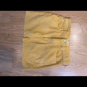 mustard corduroy mini skirt